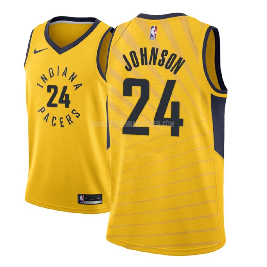 maillot nba homme de indiana pacers alize johnson 24 jaune statement 2018-19