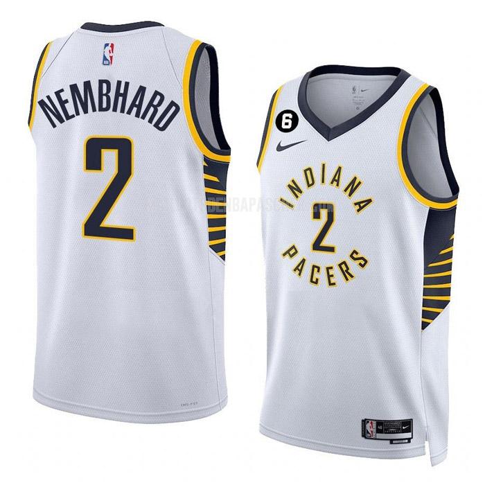 maillot nba homme de indiana pacers andrew nembhard 2 blanc association edition 2022-23