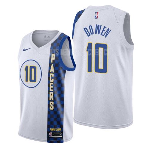 maillot nba homme de indiana pacers brian bowen 10 blanc city edition 2019-20