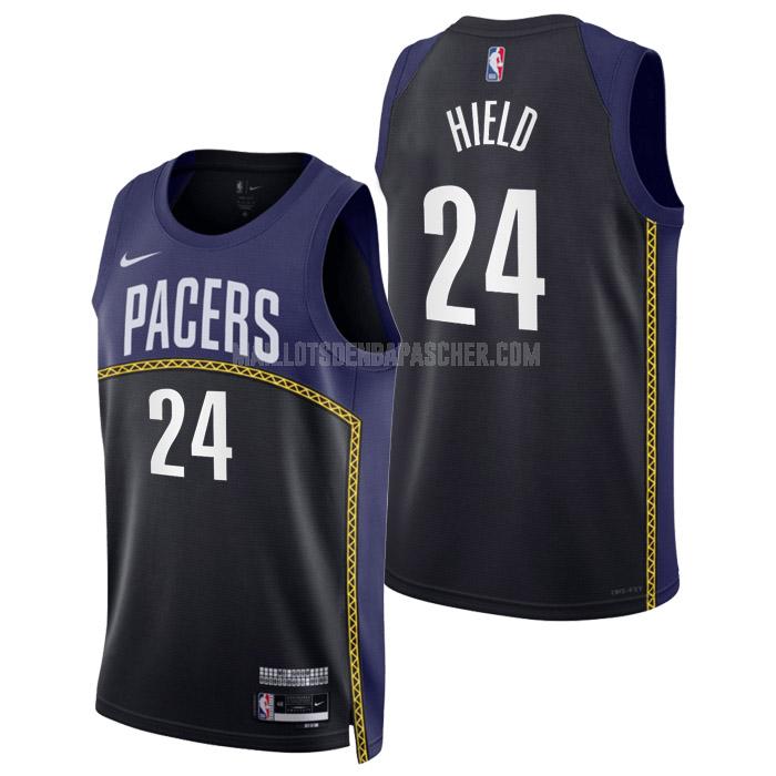 maillot nba homme de indiana pacers buddy hield 24 noir city edition 2022-23