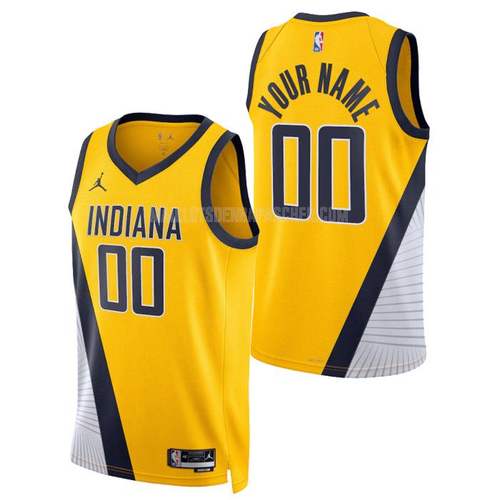 maillot nba homme de indiana pacers custom jaune statement edition 2023