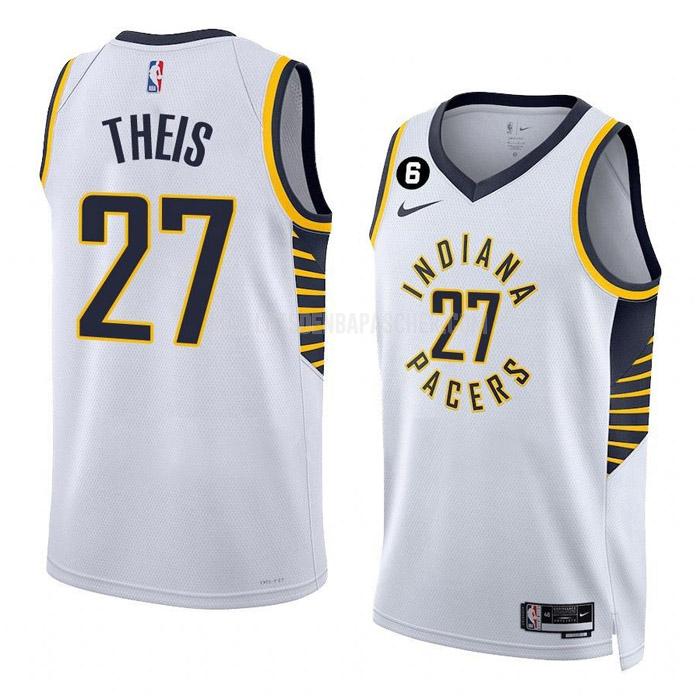 maillot nba homme de indiana pacers daniel theis 27 blanc association edition 2022-23