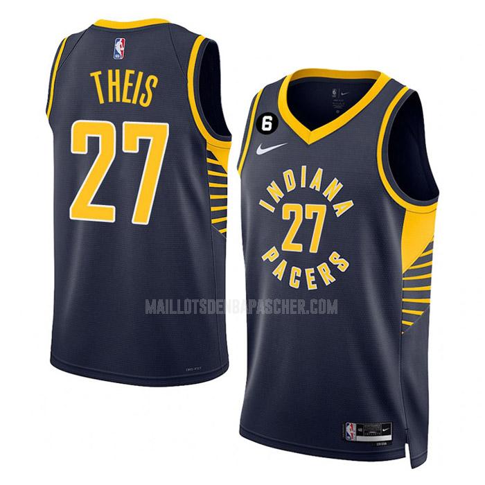 maillot nba homme de indiana pacers daniel theis 27 bleu marine icon edition 2022-23