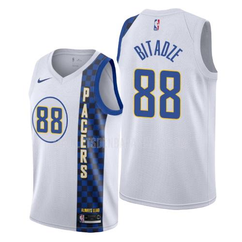 maillot nba homme de indiana pacers goga bitadze 88 blanc city edition 2019-20