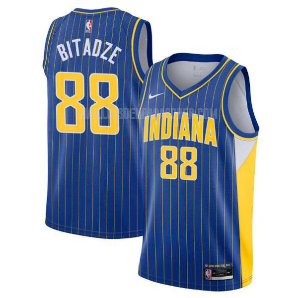 maillot nba homme de indiana pacers goga bitadze 88 bleu city edition 2020-21