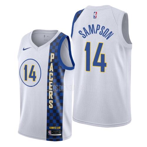 maillot nba homme de indiana pacers jakarr sampson 14 blanc city edition 2019-20