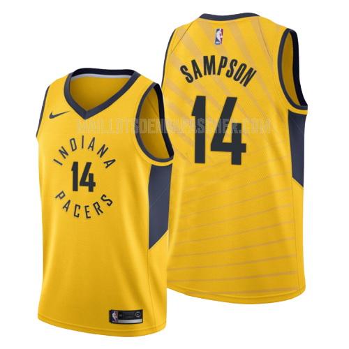 maillot nba homme de indiana pacers jakarr sampson 14 jaune statement
