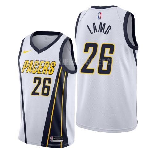 maillot nba homme de indiana pacers jeremy lamb 26 blanc earned version