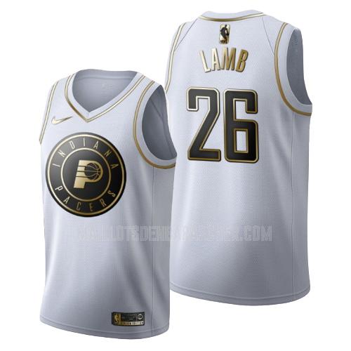 maillot nba homme de indiana pacers jeremy lamb 26 blanc or version