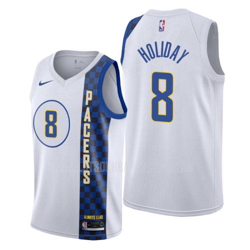 maillot nba homme de indiana pacers justin holiday 8 blanc city edition 2019-20