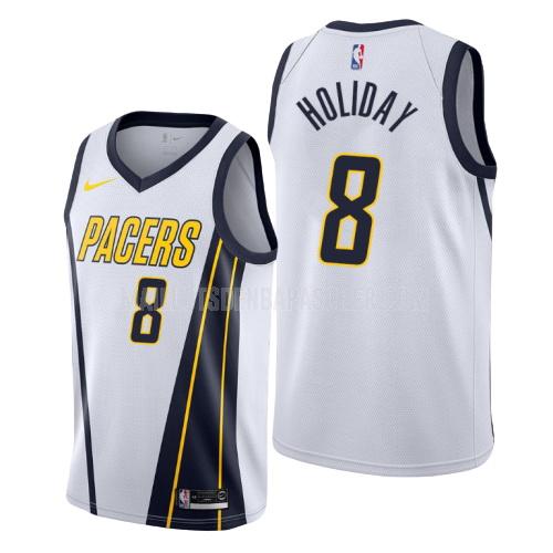 maillot nba homme de indiana pacers justin holiday 8 blanc earned version