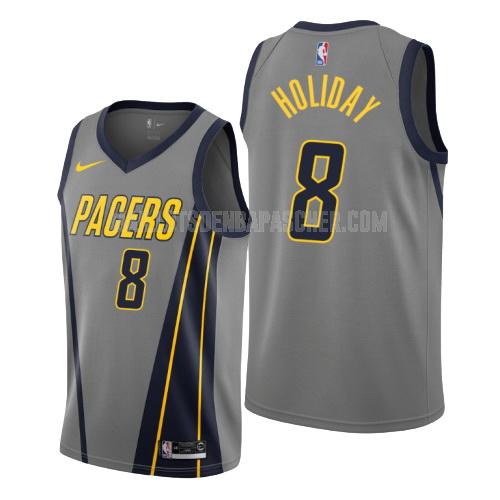 maillot nba homme de indiana pacers justin holiday 8 gris city edition