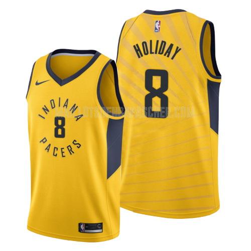 maillot nba homme de indiana pacers justin holiday 8 jaune statement