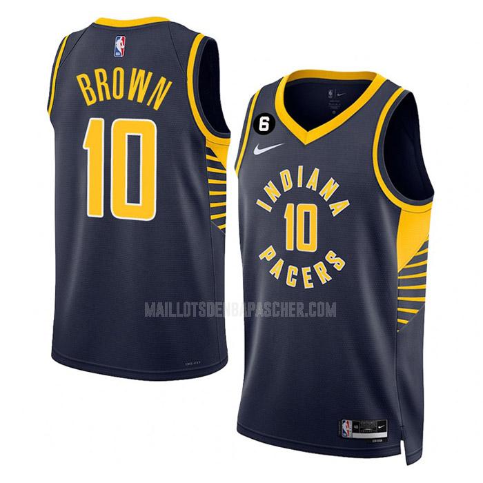 maillot nba homme de indiana pacers kendall brown 10 bleu marine icon edition 2022-23