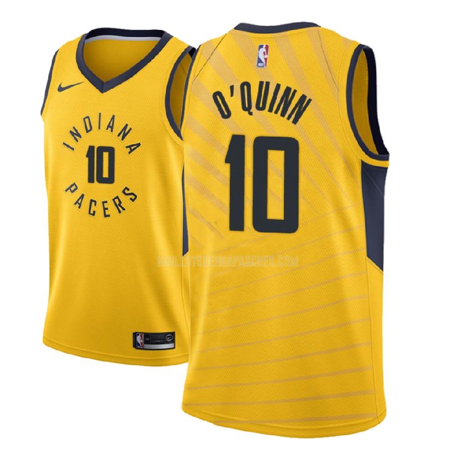 maillot nba homme de indiana pacers kyle o'quinn 10 jaune statement 2018-19