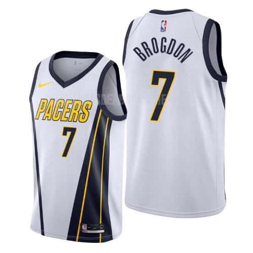 maillot nba homme de indiana pacers malcolm brogdon 7 blanc earned version