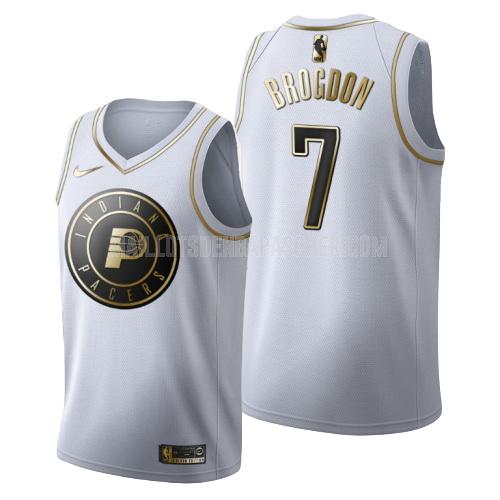 maillot nba homme de indiana pacers malcolm brogdon 7 blanc or version