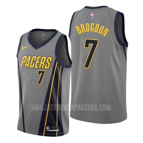 maillot nba homme de indiana pacers malcolm brogdon 7 gris city edition
