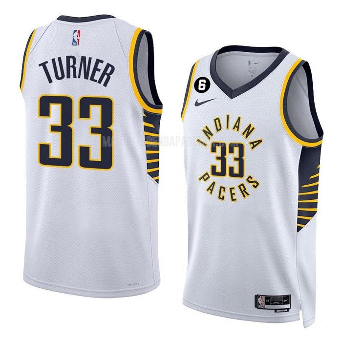 maillot nba homme de indiana pacers myles turner 33 blanc association edition 2022-23