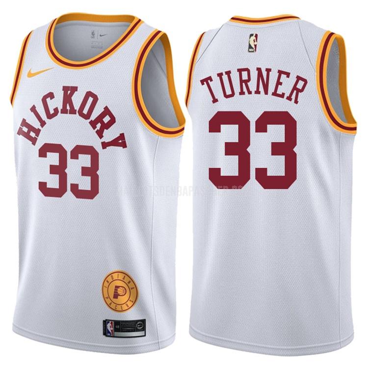 maillot nba homme de indiana pacers myles turner 33 blanc hardwood classic 2017-18