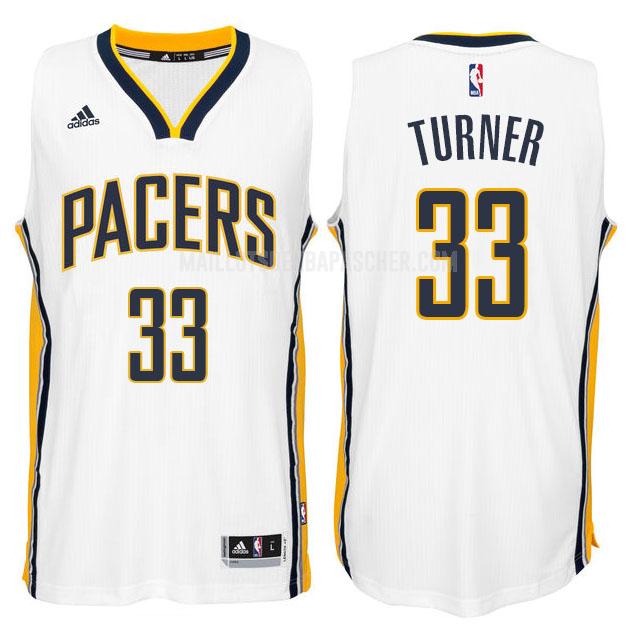 maillot nba homme de indiana pacers myles turner 33 blanc swingman 2015