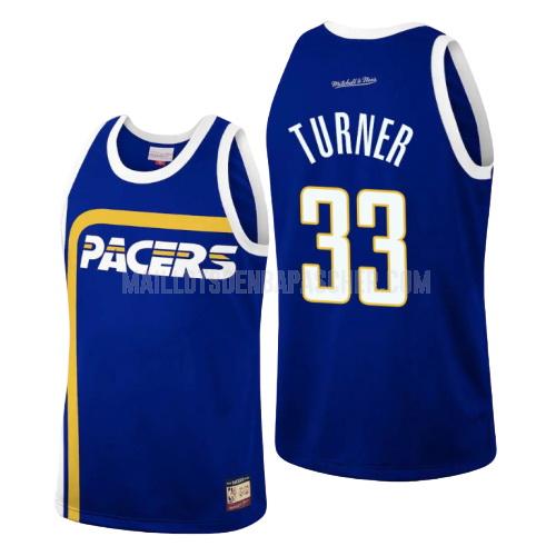 maillot nba homme de indiana pacers myles turner 33 bleu hardwood classics