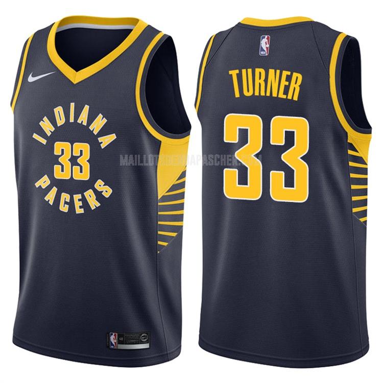 maillot nba homme de indiana pacers myles turner 33 bleu marin icon 2017-18