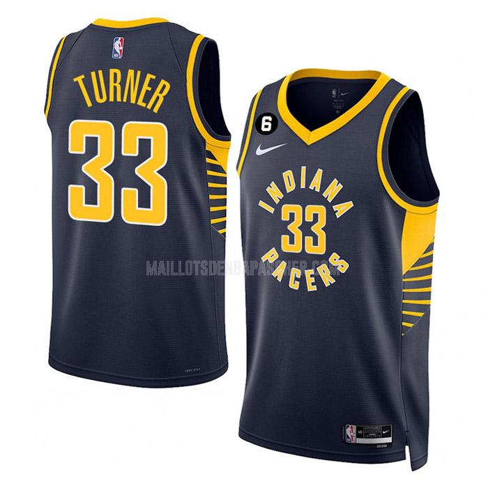 maillot nba homme de indiana pacers myles turner 33 bleu marine icon edition 2022-23