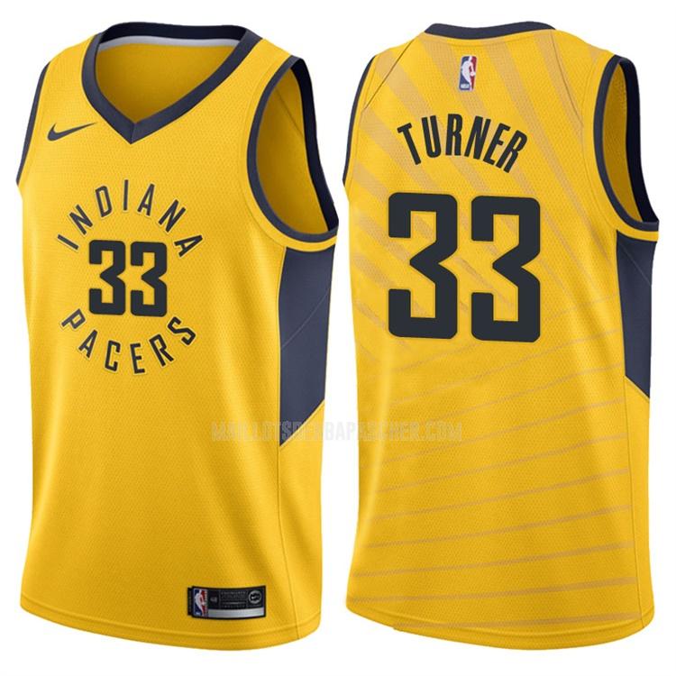 maillot nba homme de indiana pacers myles turner 33 jaune statement