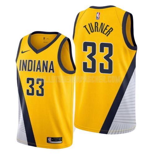 maillot nba homme de indiana pacers myles turner 33 jaune statement 2019-20