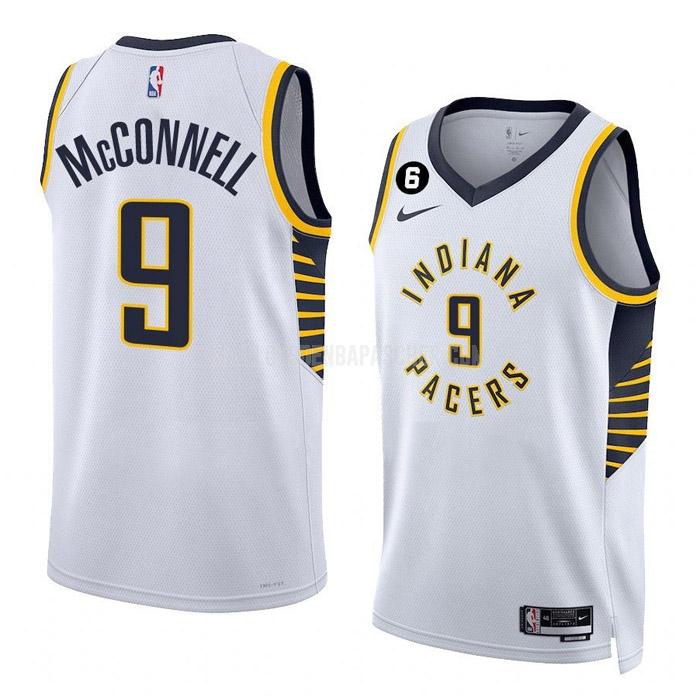 maillot nba homme de indiana pacers t.j. mcconnell 9 blanc association edition 2022-23