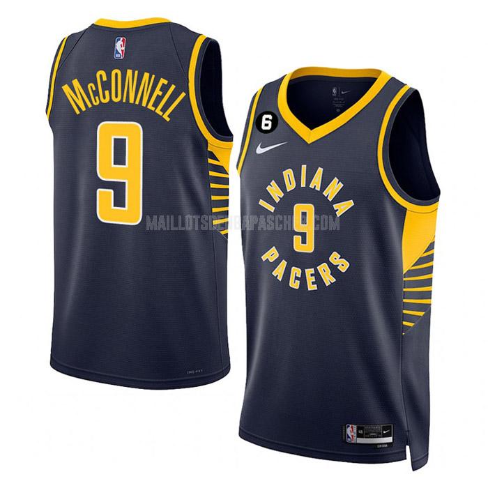 maillot nba homme de indiana pacers t.j. mcconnell 9 bleu marine icon edition 2022-23