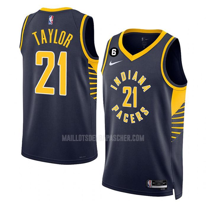 maillot nba homme de indiana pacers terry taylor 21 bleu marine icon edition 2022-23