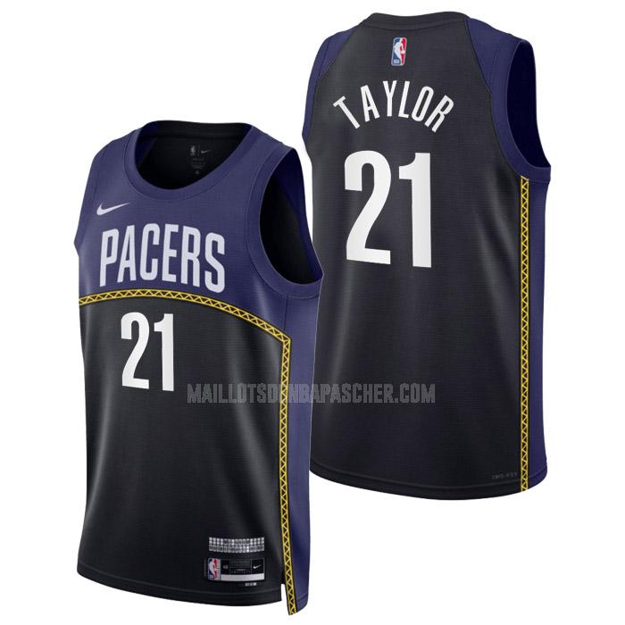 maillot nba homme de indiana pacers terry taylor 21 noir city edition 2022-23