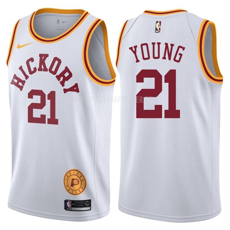 maillot nba homme de indiana pacers thaddeus young 21 blanc hardwood classic 2017-18