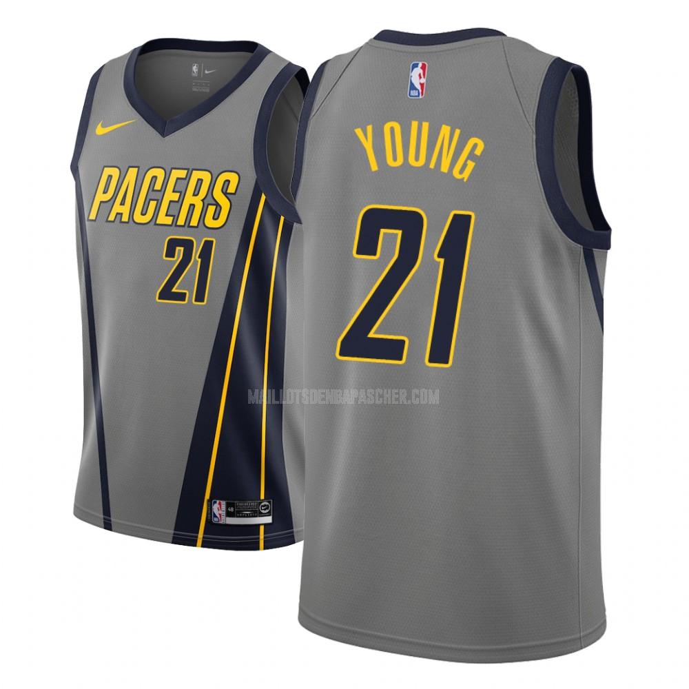 maillot nba homme de indiana pacers thaddeus young 21 gris city edition