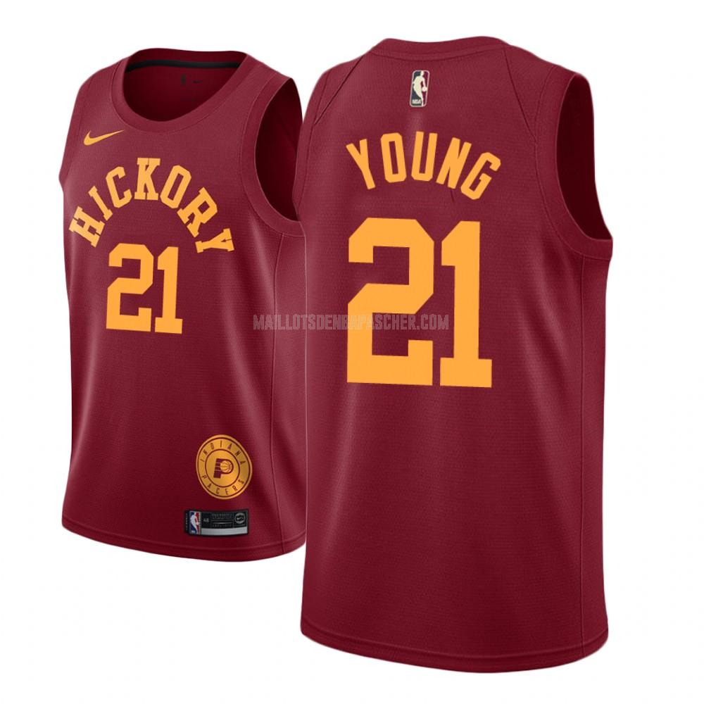 maillot nba homme de indiana pacers thaddeus young 21 rouge hardwood classic