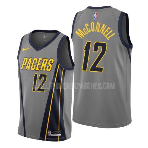maillot nba homme de indiana pacers tj mcconnell 9 gris city edition