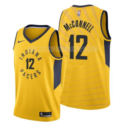 maillot nba homme de indiana pacers tj mcconnell 9 jaune statement