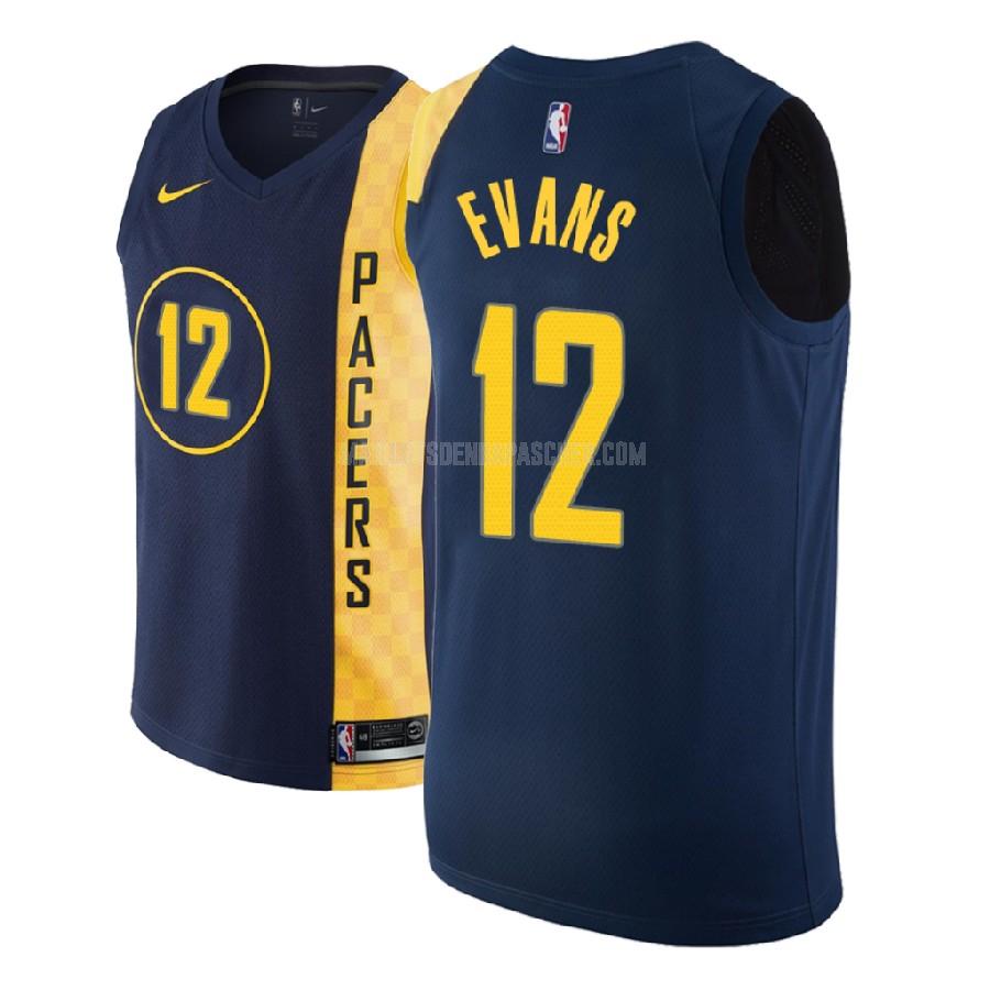 maillot nba homme de indiana pacers tyreke evans 12 bleu marin city edition 2018-19