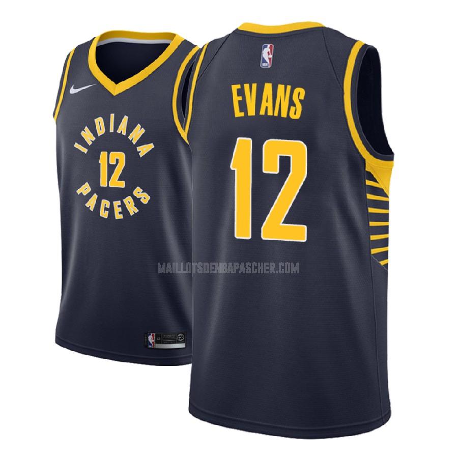 maillot nba homme de indiana pacers tyreke evans 12 bleu marin icon 2018-19
