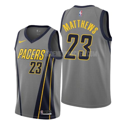 maillot nba homme de indiana pacers wesley matthews 23 gris city edition