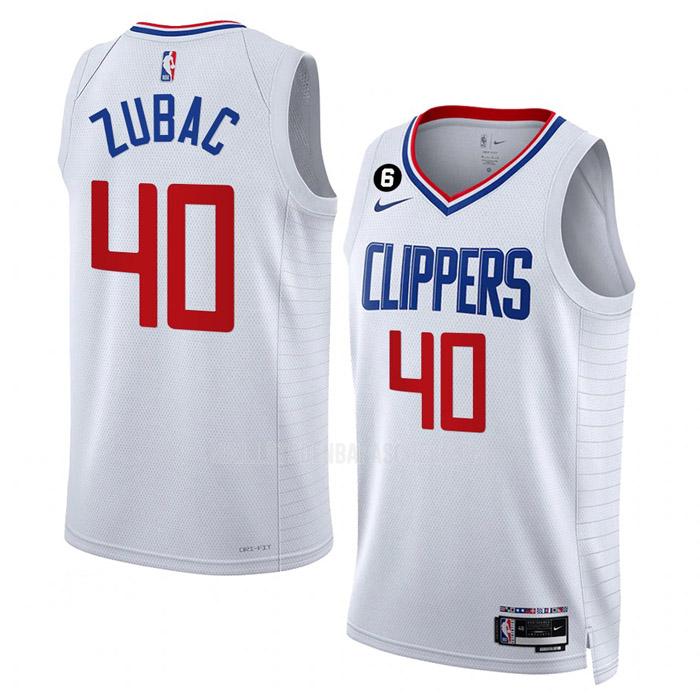 maillot nba homme de los angeles clippers ivica zubac 40 blanc association edition 2022-23