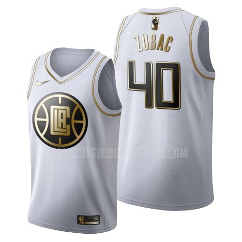 maillot nba homme de los angeles clippers ivica zubac 40 blanc or version