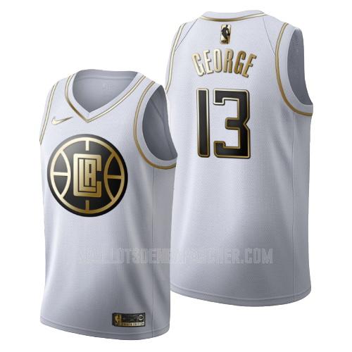 maillot nba homme de los angeles clippers paul george 13 blanc or version