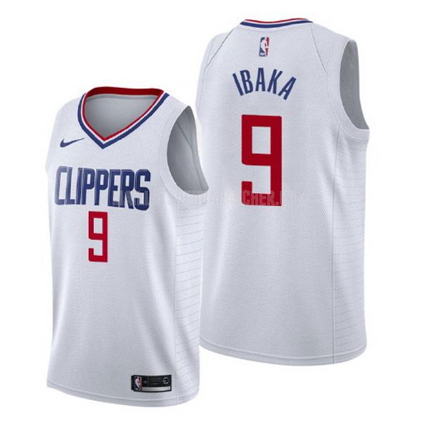 maillot nba homme de los angeles clippers serge ibaka 9 blanc association