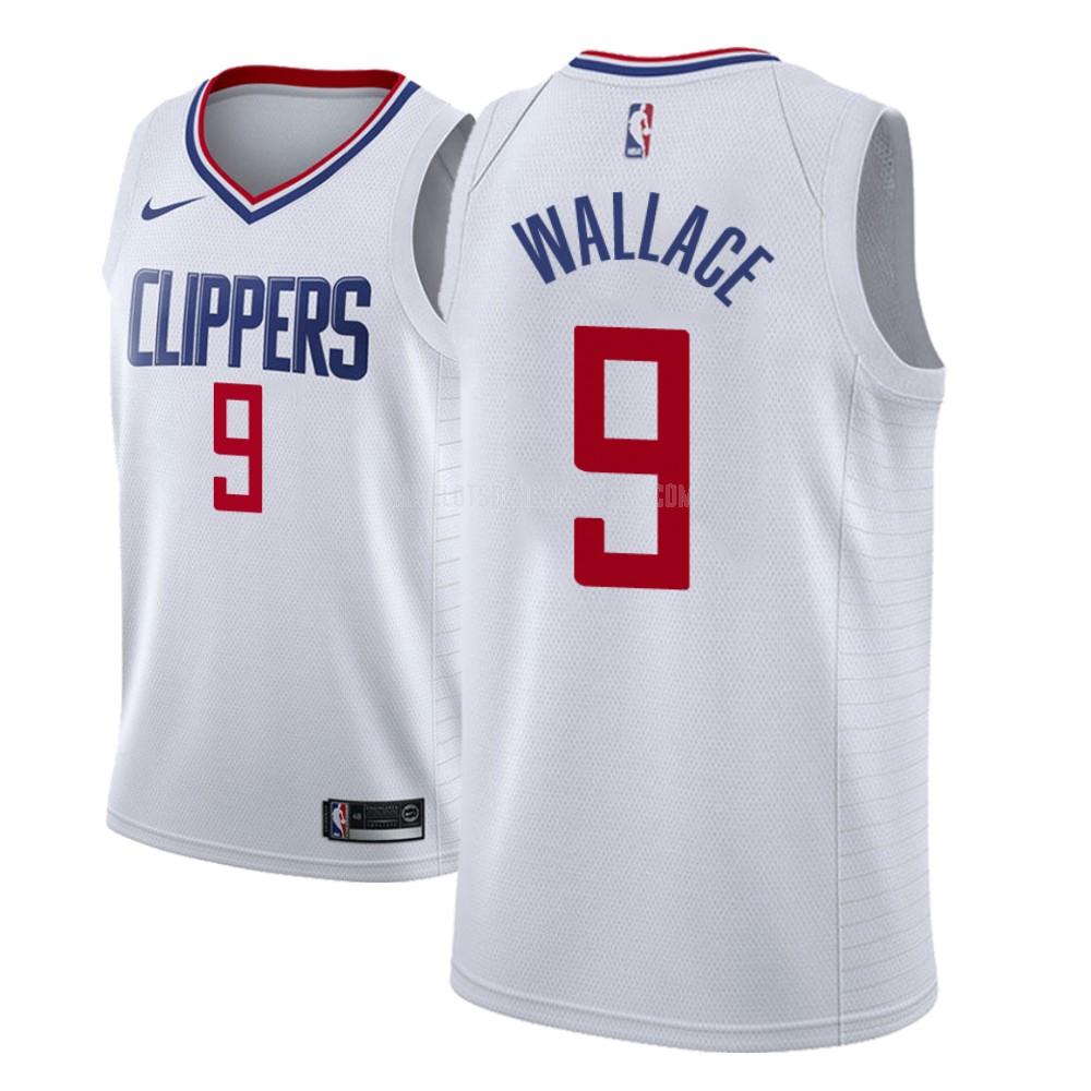 maillot nba homme de los angeles clippers tyrone wallace 9 blanc association