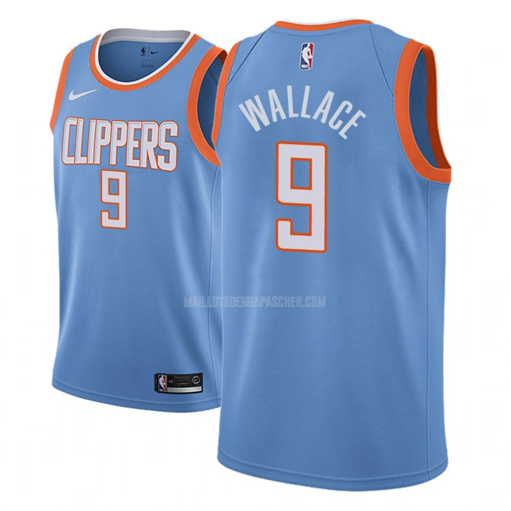 maillot nba homme de los angeles clippers tyrone wallace 9 bleu city edition