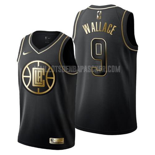 maillot nba homme de los angeles clippers tyrone wallace 9 noir or version