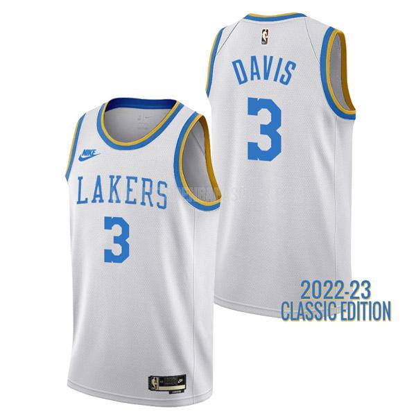 maillot nba homme de los angeles lakers anthony davis 3 blanc classic edition 2022-23